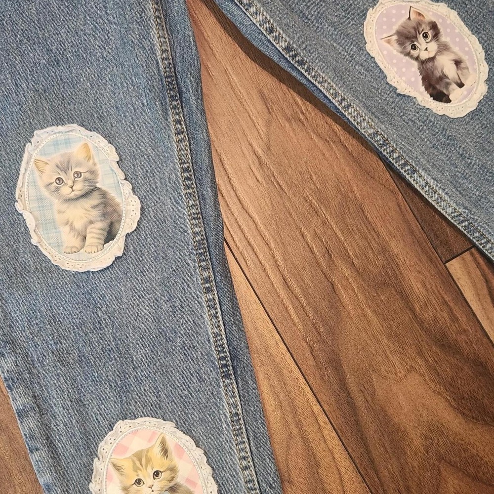 Coquette Dollette mom jeans Hot Topic adorable pastel kitten portraits